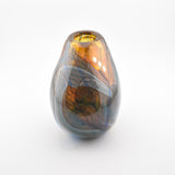 Amber, Teal and White Oval "Journey"  Vase