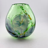 Heavy, Green Floral Egg Shaped Vase  (second)