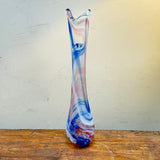 Blue, White and  Pink Tall Freeform  "Demo" Vase