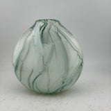 Teal and White Oval "Quietly” Vase iii