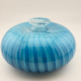Turquoise Striped Bud Vase /Flask (second)