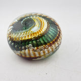 Olive, White and Amber "Teasel Leaf" Paperweight ii