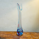 Blue, White, Turquoise and  Pink Tall Freeform  "Demo" Vase
