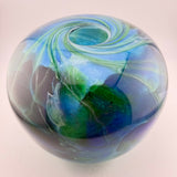 Green, Blue and Teal Round Vase