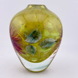 Robin’s Pin-Cushion Ginger Jar Shaped Vase with Heavy Clear Glass Base
