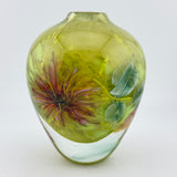 Robin’s Pin-Cushion Ginger Jar Shaped Vase with Heavy Clear Glass Base