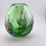 Heavy, Green Floral Egg Shaped Vase  (second)