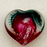 Pink and Teal Angel-wing Heart Paperweight