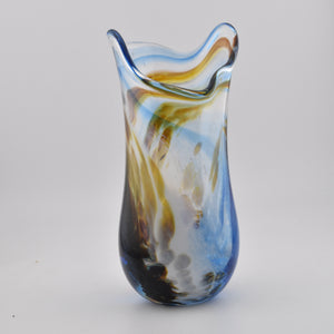 Blue, Brown & White Freeform  "Demo" Vase xxxii