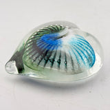 Blue, Green and White Heart Paperweight