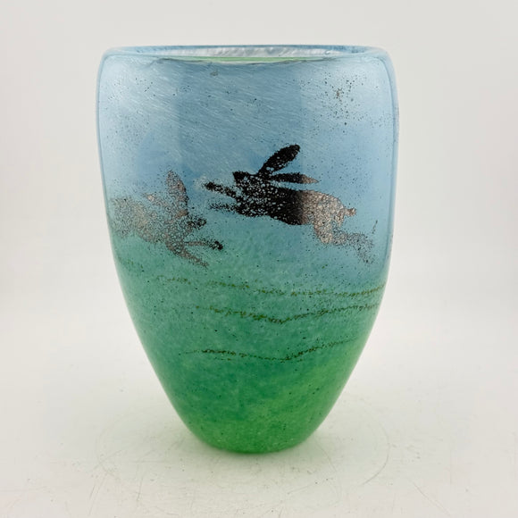 Hares Open Vase