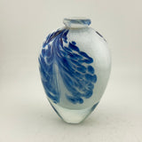 Blue and White Oval Flask