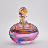 "Sunset"  Oval Scent Bottle with Heavy Clear Glass Base