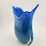 Blue and Turquoise Striped Oval vase (second)