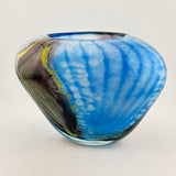 Blue, Black and Yellow Oval Vase (Asymmetric)