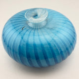 Turquoise Striped Bud Vase /Flask (second)
