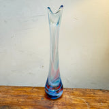 Blue, White, Turquoise and  Pink Tall Freeform  "Demo" Vase