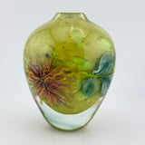 Robin’s Pin-Cushion Ginger Jar Shaped Vase with Heavy Clear Glass Base