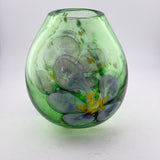 Heavy, Green Floral Egg Shaped Vase  (second)