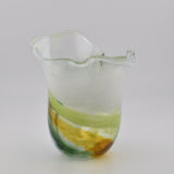 Green, Amber & White  "Demo" Vase ixxxx