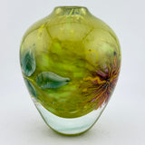 Robin’s Pin-Cushion Ginger Jar Shaped Vase with Heavy Clear Glass Base