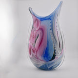 Agonising Blue Pink and White Oval "Journey"  Vase