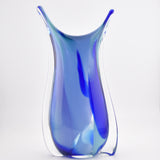 Tall Turquoise, Lilac and Blue "Fishtail" Vase