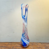 Blue, White and  Pink Tall Freeform  "Demo" Vase
