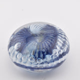Navy and White "Ammonite" and Bubbles Paperweight iv