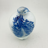 Blue and White Oval Flask