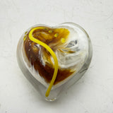 Amber, White and Yellow  Heart