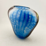 Blue, Black and Yellow Oval Vase (Asymmetric)