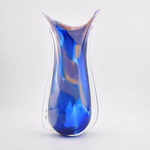 Small Turquoise, Lilac and Blue "Fishtail" Vase