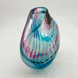 Turquoise Pink and White Oval  "Demo" Vase xxxxiv
