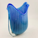 Blue and Turquoise Striped Oval vase (second)