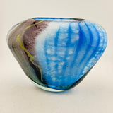 Blue, Black and Yellow Oval Vase (Asymmetric)