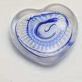 Blue and White Heart Paperweight ii