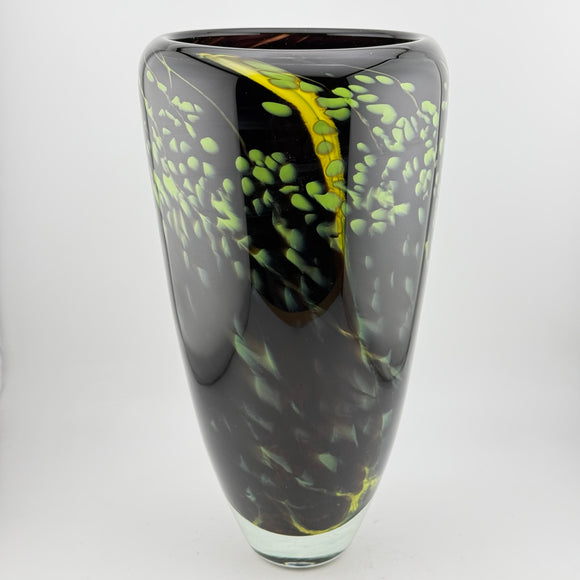 “Climber” Black and Green Tall  vase