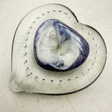 Lilac and White Angelwing Heart Paperweight