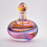 "Sunset"  Oval Scent Bottle with Heavy Clear Glass Base