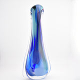 Tall Turquoise, Lilac and Blue "Fishtail" Vase i