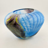 Blue, Black and Yellow Oval Vase (Asymmetric)