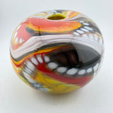 Orange, Black, Yellow and White Journey Round Vase