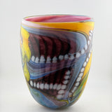 Pink, Yellow, Black and White “Journey from Rotherhithe” Large Oval Vase