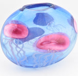 Blue Jellyfish Oval Vase