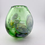 Heavy, Green Floral Egg Shaped Vase  (second)