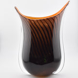 Black and Orange Striped  "Cuckoo" Vase