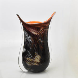 Black and Orange "Cuckoo" Vase