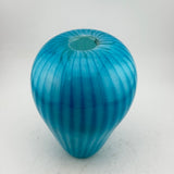 Turquoise Striped Ginger Jar Shaped Vase