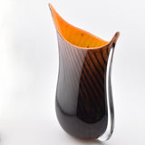 Black and Orange Striped  "Cuckoo" Vase